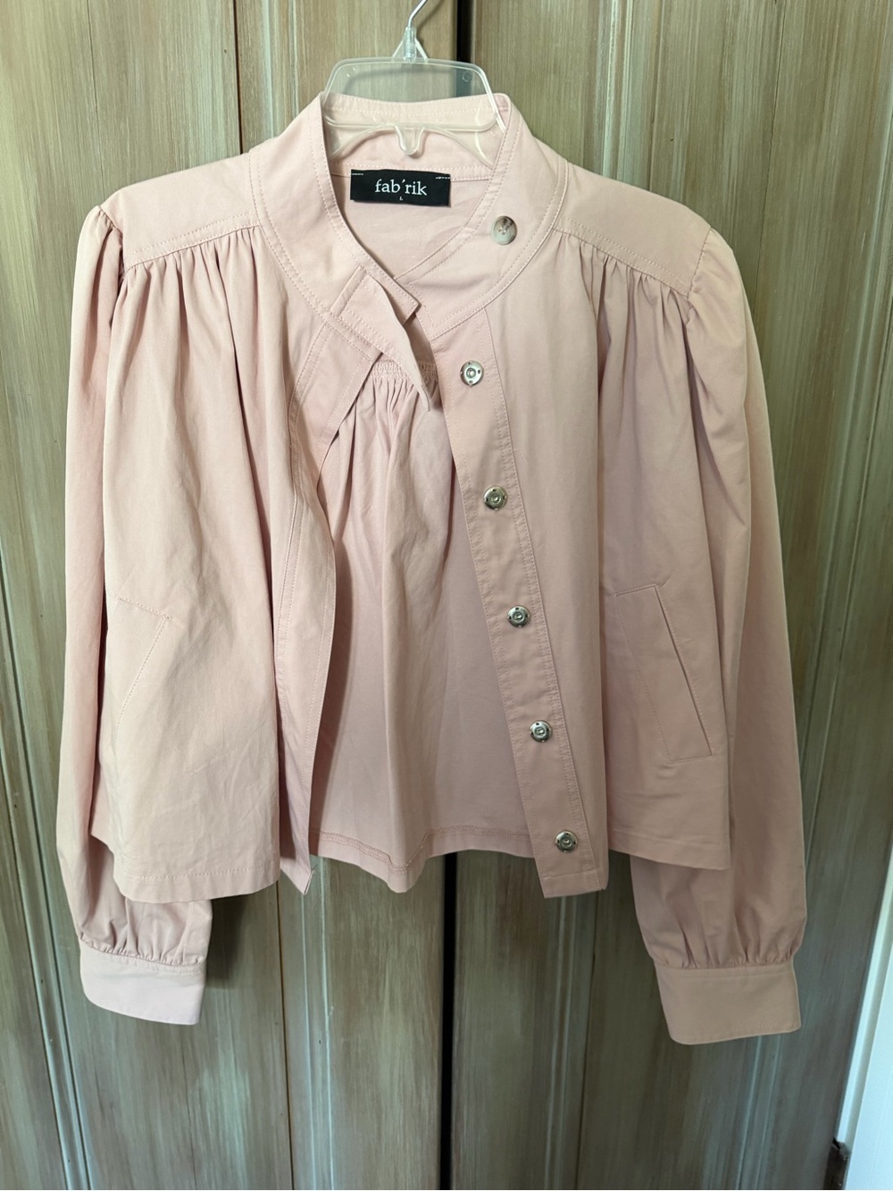 fab'rik Light Blush Gathered Button-Down Shirt